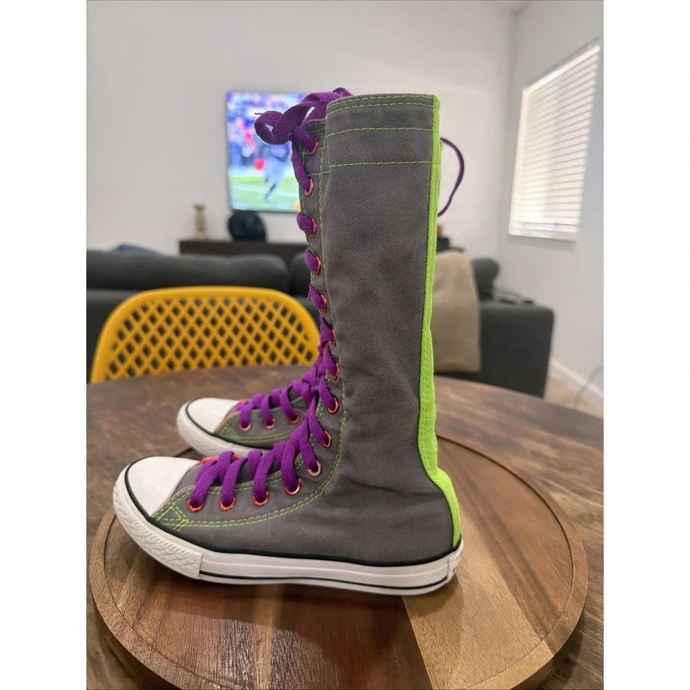 Rare Converse XX-Hi Sneakers Junior Kids Size 1 Knee High Canvas Boots A12756C
